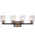 Avante Grand 4-Light Vanity Flat Black/Satin Brass