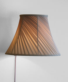 8"W Floating Shade Plug-In Wall Light Eggshell Silk Fabric Twist