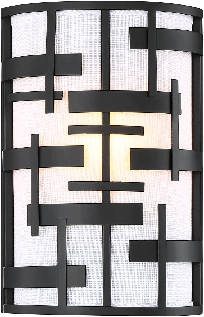 8"W Lansing 2-Light Vanity & Wall Textured Black