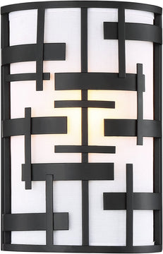 8"W Lansing 2-Light Vanity & Wall Textured Black