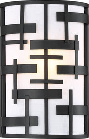 8"W Lansing 2-Light Vanity & Wall Textured Black