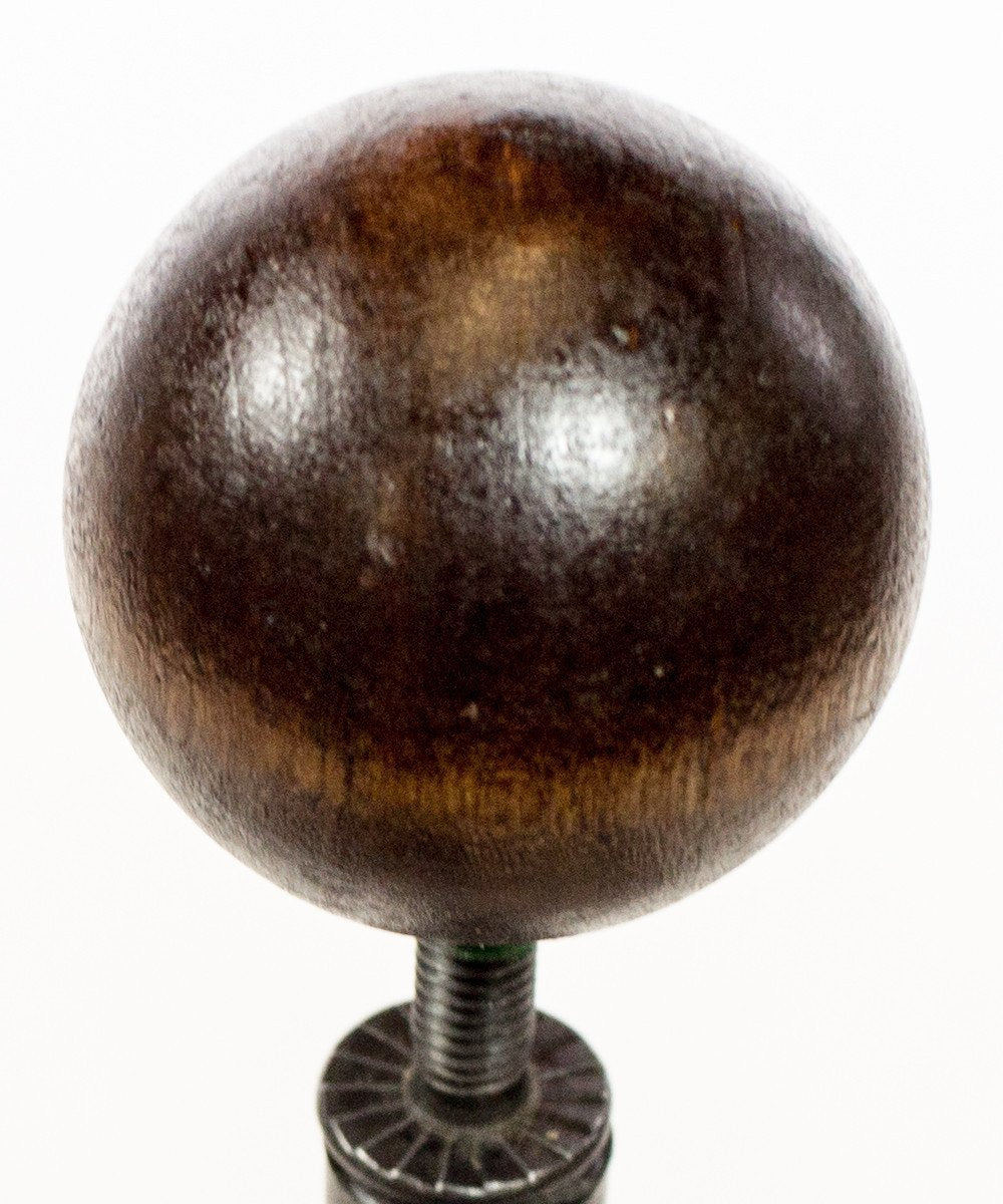 Walnut Dark Lamp Finial Wood Ball 1.45"h