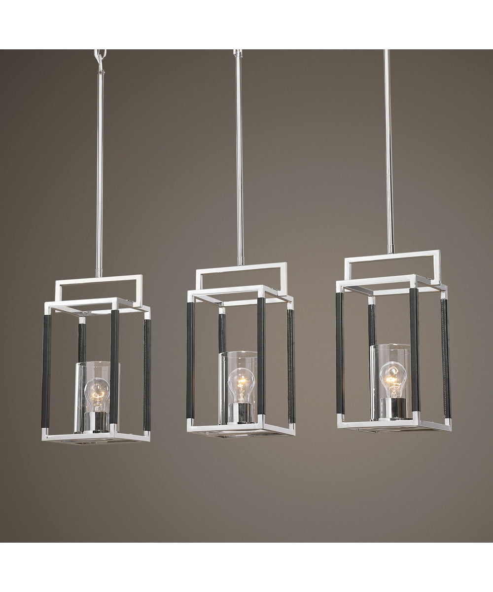 Newburgh 3 Light Nickel Linear Pendant