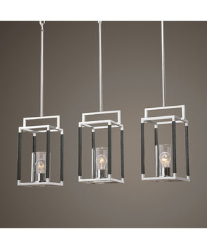 Newburgh 3 Light Nickel Linear Pendant