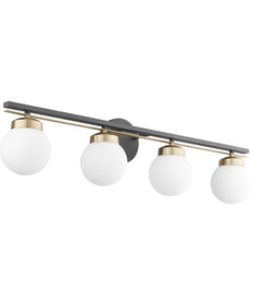 Nimbus 4-light Bath Vanity Light Textured Black w/ Aged Brass