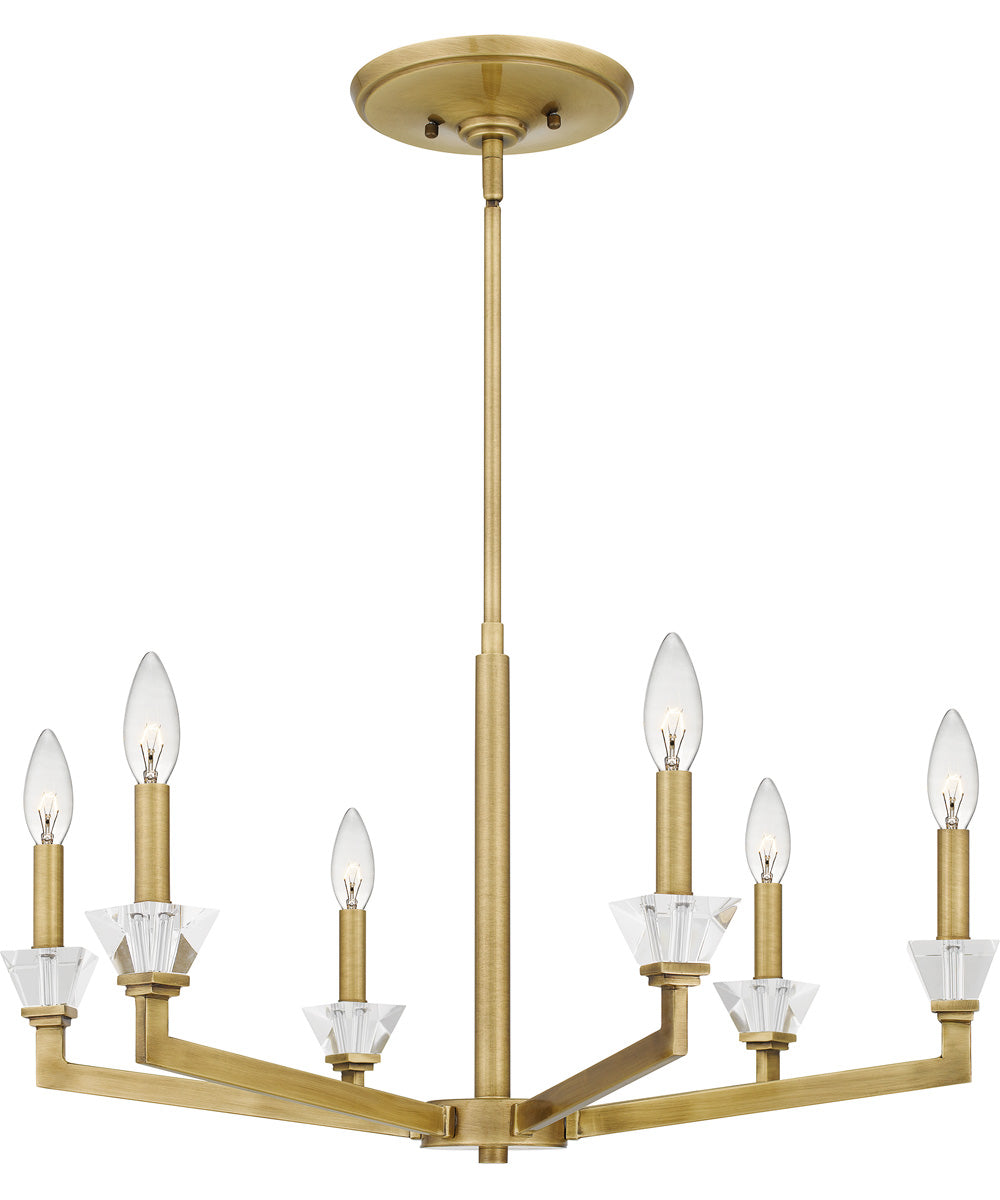 Lottie 6-light Chandelier Aged Brass