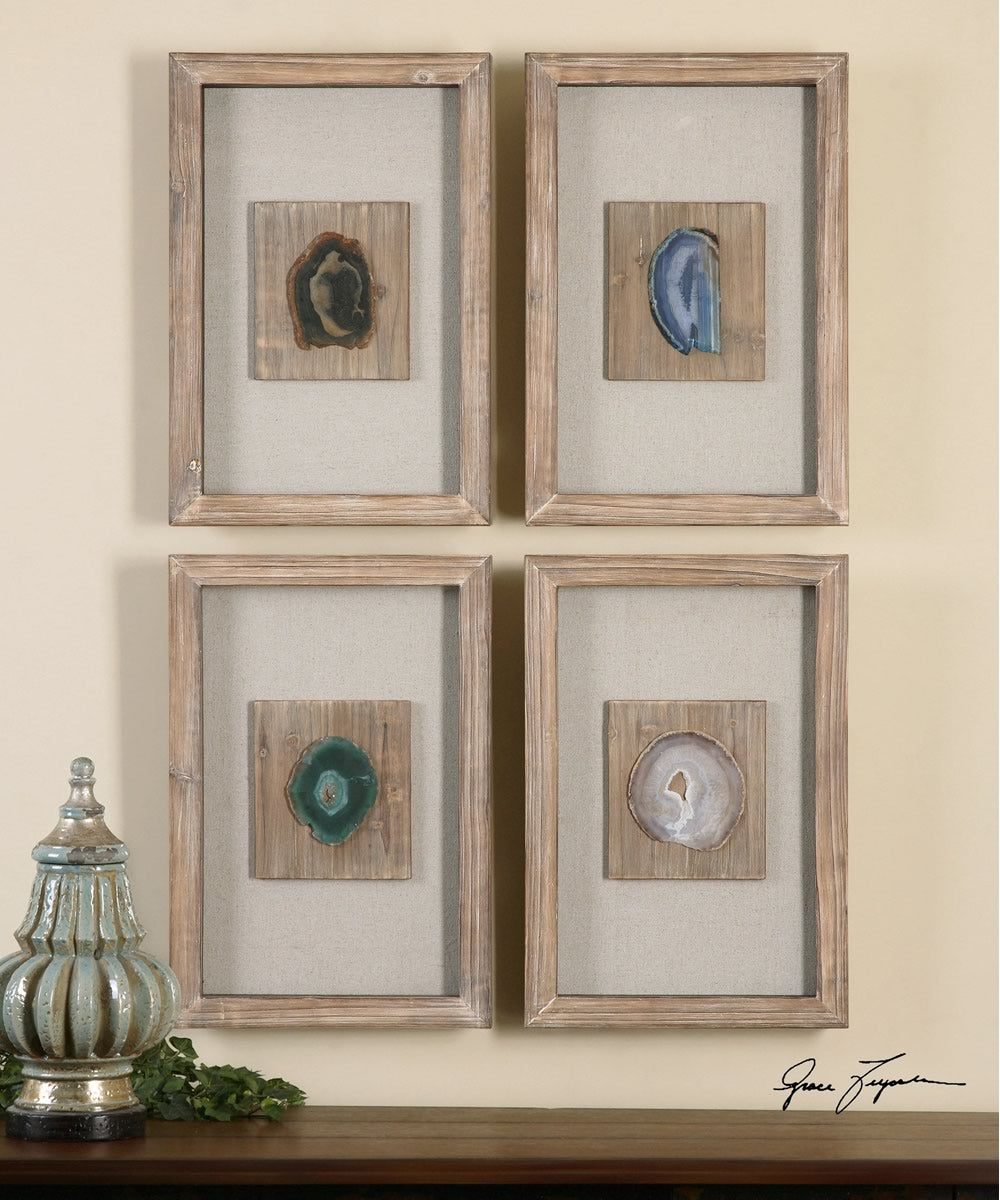 21"H x 14"W Agate Stone Set of 4