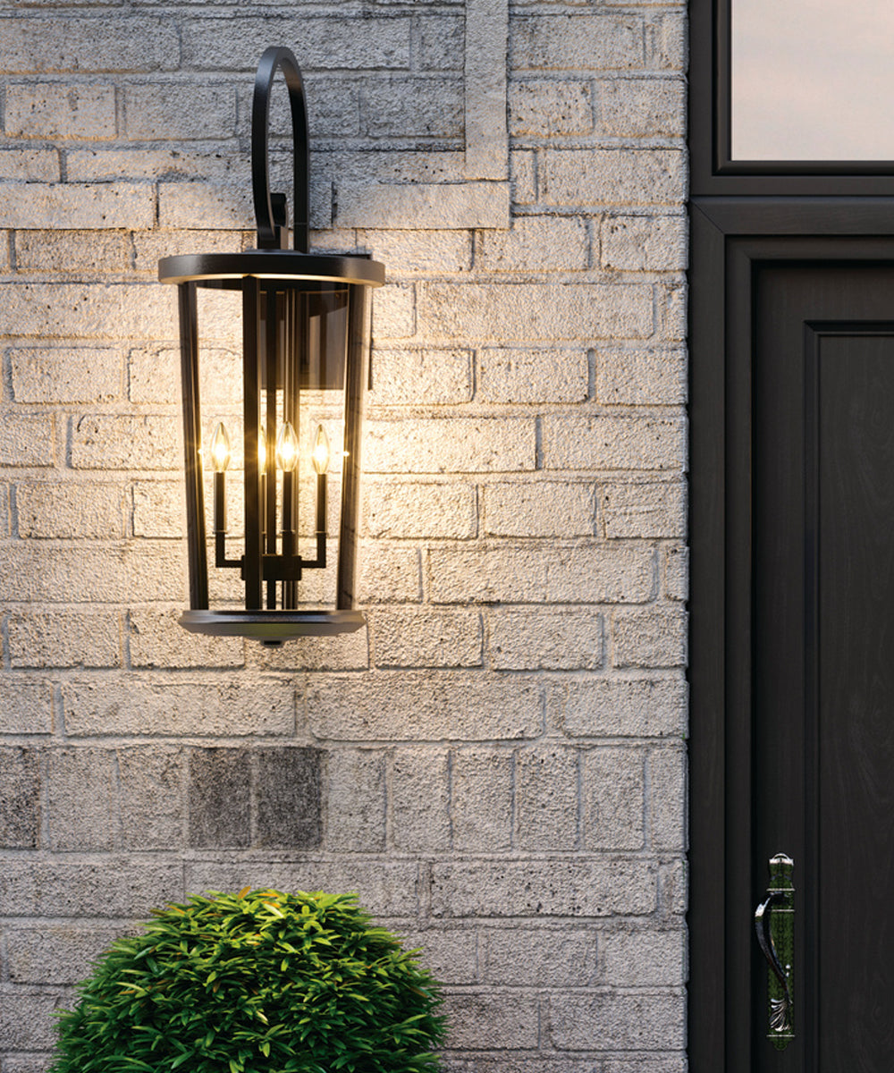 Howell 4-Light Outdoor Wall Mount In Black With Clear Glass