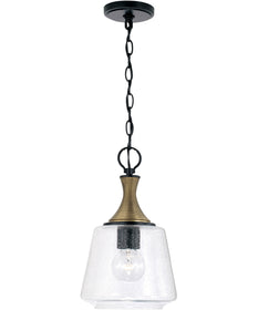 Amara 1-Light Pendant Matte Black with Brass