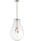 16"W Gourd 3-Light Pendant Satin Nickel