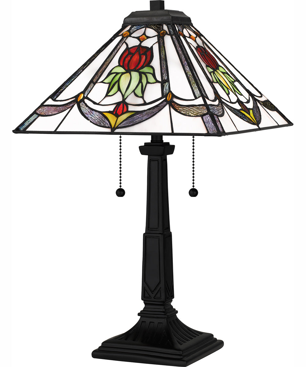 Tiffany Small 2-light Table Lamp Matte Black