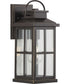 Williamston 1-Light Clear Glass Transitional Style Medium Outdoor Wall Lantern Antique Bronze