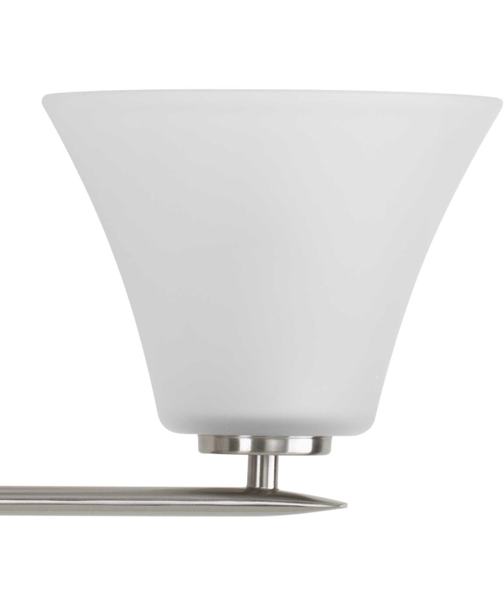 Bravo 3-Light Etched Glass Modern Bath Vanity Light Brushed Nickel