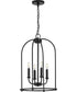 Leyden 4-Light Farmhouse Style Foyer Pendant Light Matte Black