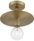 10"W Bizet 1-Light Close-to-Ceiling Vintage Brass