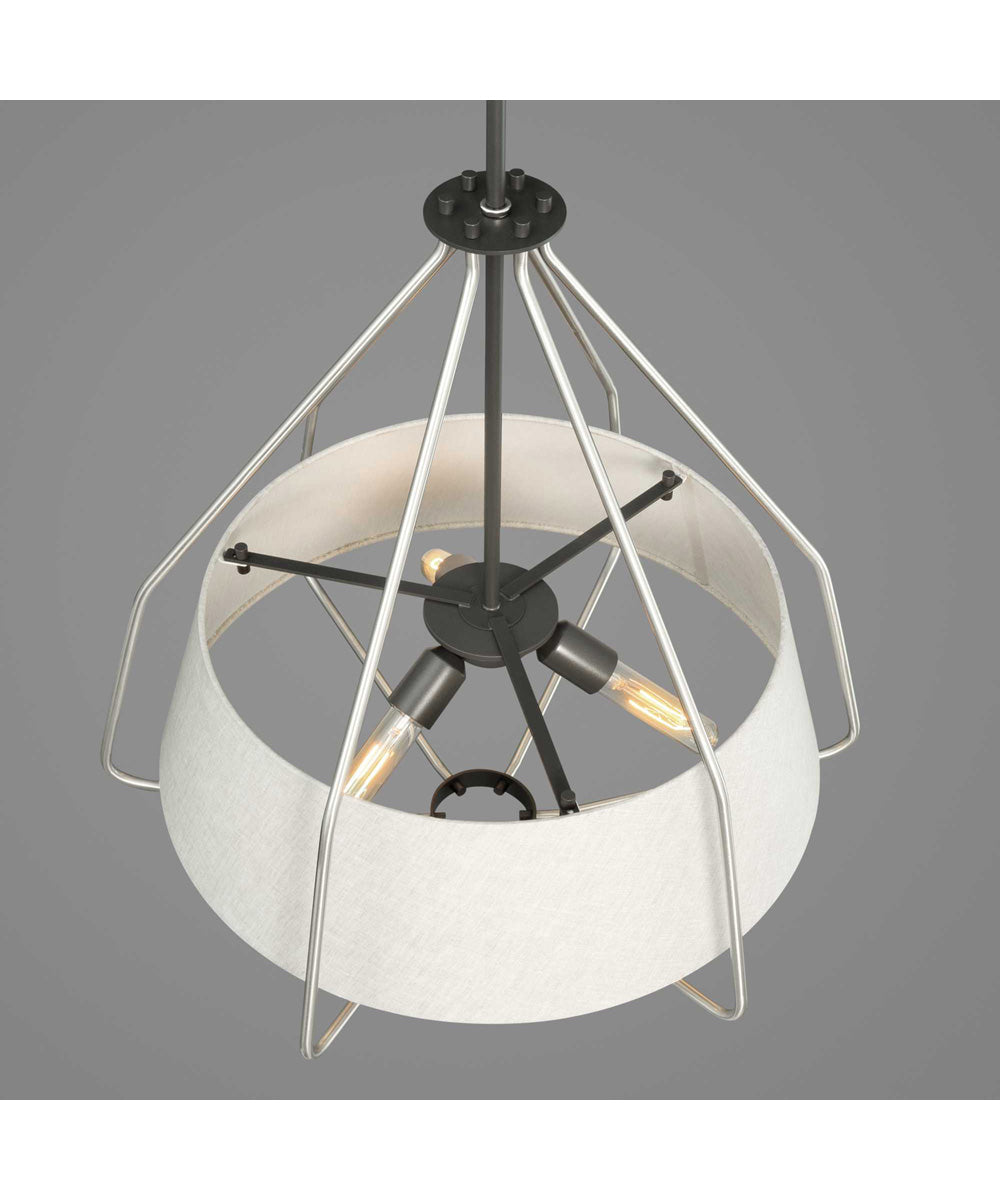 Hangar 3-Light Mid-Century Pendant Light Brushed Nickel