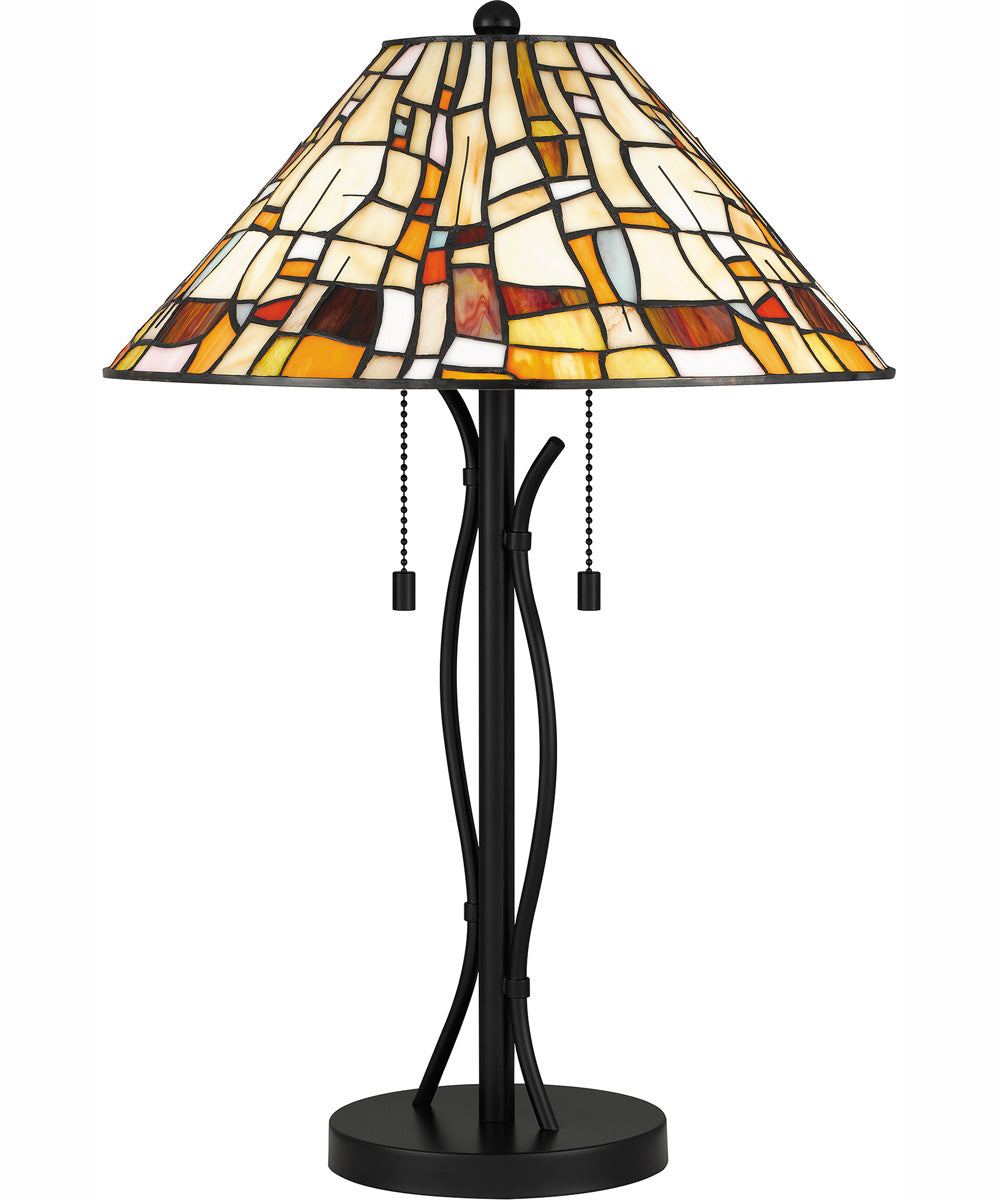 Tiffany Small 2-light Table Lamp Matte Black