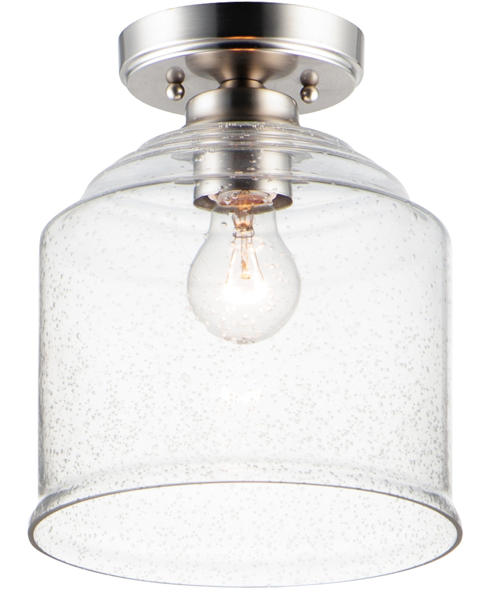 9"W Acadia 1-Light Semi-Flush Mount Satin Nickel