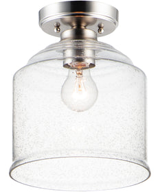 9"W Acadia 1-Light Semi-Flush Mount Satin Nickel