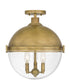 Perrine 3-light Semi Flush Mount Weathered Brass