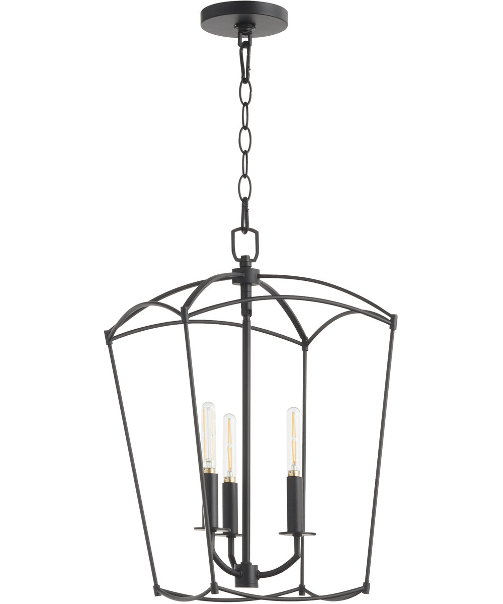 Mantle 3-light Entry Foyer Hall Chandelier Matte Black