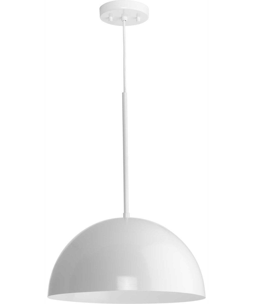 Perimeter 1-Light Mid-Century Modern Pendant with metal Shade White