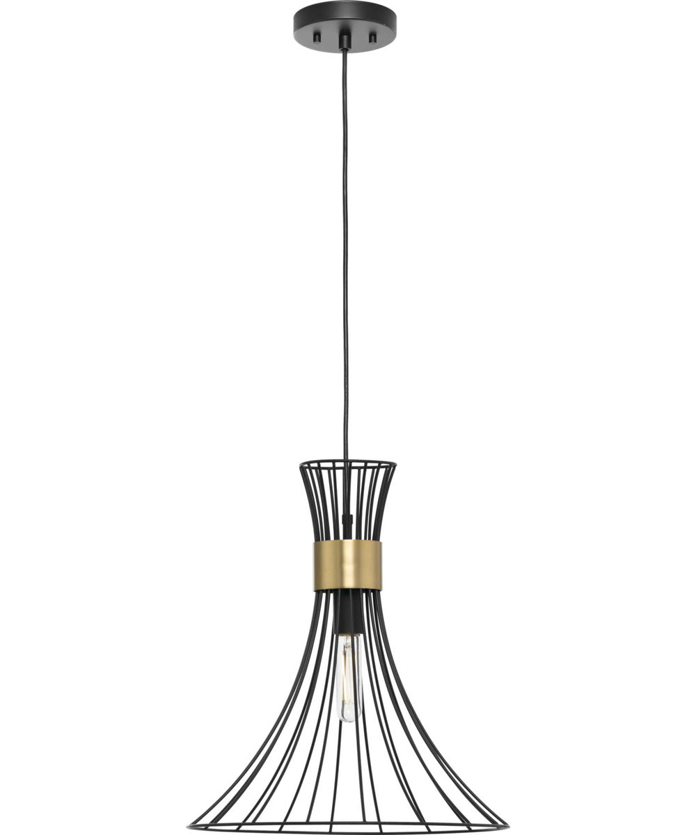 Lorin 1-Light Mid-Century Modern Metal Pendant Light Matte Black