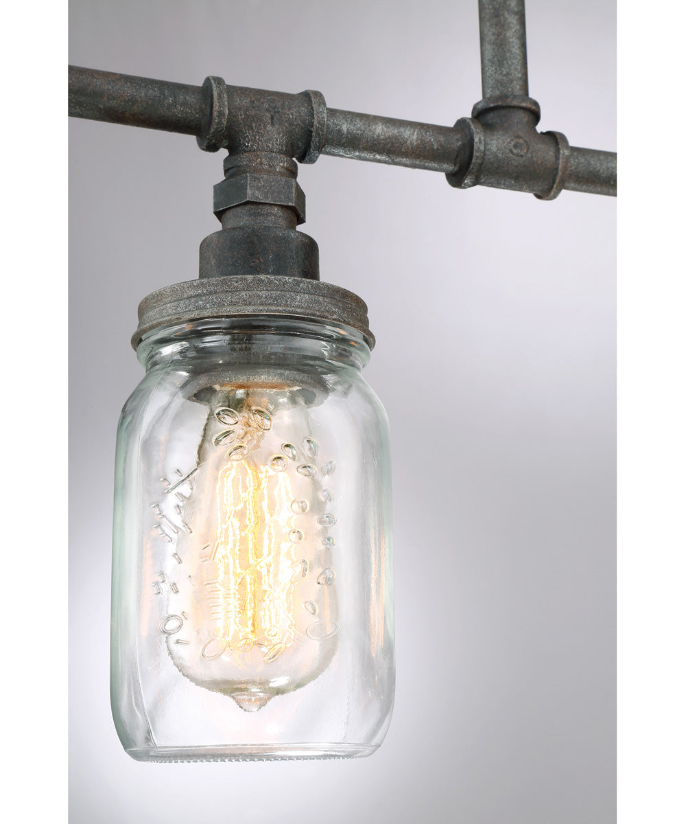 Squire 5-light Island Light Rustic Black