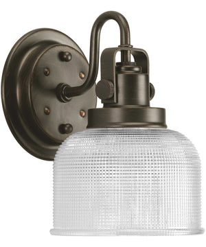 Archie 1-Light Clear Double Prismatic Glass Coastal Bath Vanity Light Venetian Bronze