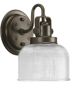 Archie 1-Light Clear Double Prismatic Glass Coastal Bath Vanity Light Venetian Bronze