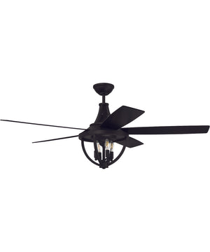 56" Nash 4-Light Indoor/Outdoor Ceiling Fan Flat Black