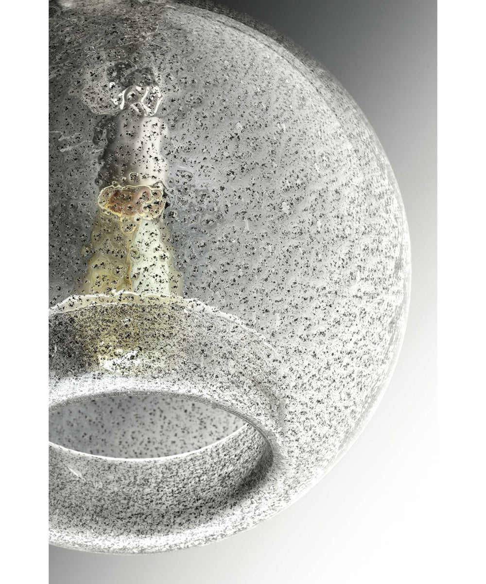 Malbec 1-Light Clear Textured Glass Global Pendant Light Brushed Nickel