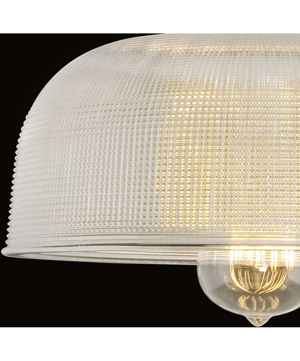 Archie 1-Light Clear Prismatic Glass Coastal Pendant Light Polished Chrome