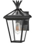 Palma 1-Light Small Outdoor Wall Mount Lantern in Black