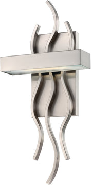 8"W Wave 1-Light LED Vanity & Wall Brushed Nickel