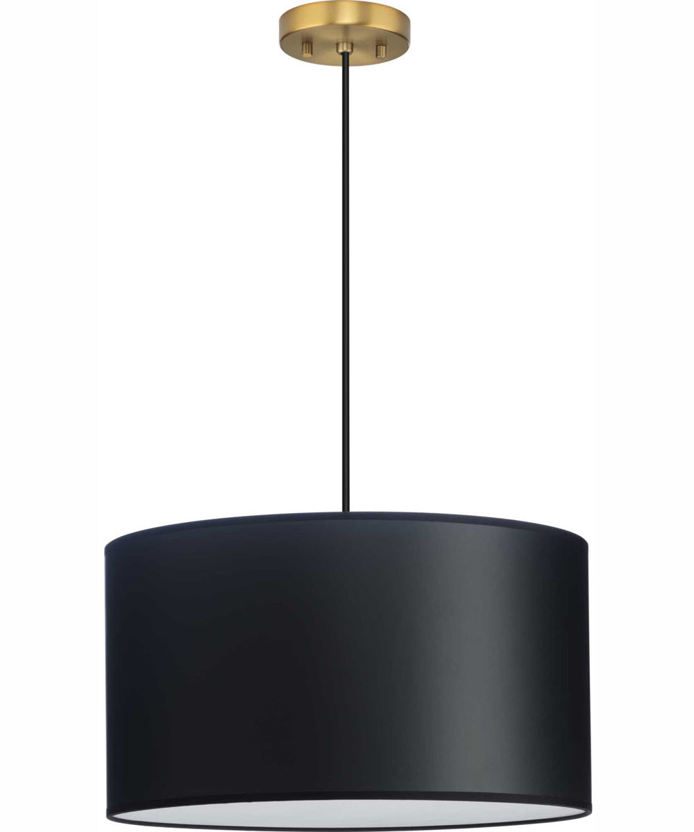 Markor 1-Light Black Parchment Shade Transitional Pendant Brushed Nickel;Matte Black;Vintage Brass