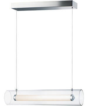 25"W Centrum LED Linear Island Pendant Polished Chrome