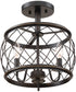 Dury Small 3-light Semi Flush Mount Palladian Bronze