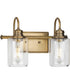 Aiken 2-Light Vintage Style Brass Clear Glass Farmhouse Style Bath Vanity Wall Light Vintage Brass