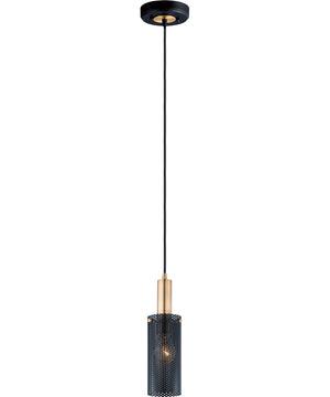 Perf 1-Light Mini Pendant Black / Satin Brass