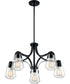27"W Skybridge 5-Light Chandelier Matte Black