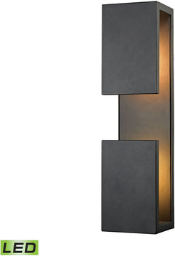 19"H Pierre LED Outdoor Wall Sconce Textured Matte Black