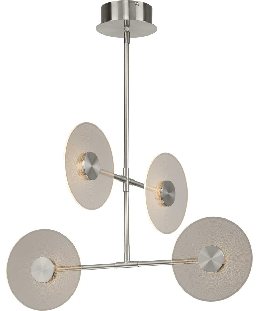 Spoke LED 4-Light Modern Style Hanging Chandelier Light Brushed Nickel