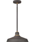 1-Light Outdoor Pendant Barn Light in Museum Bronze