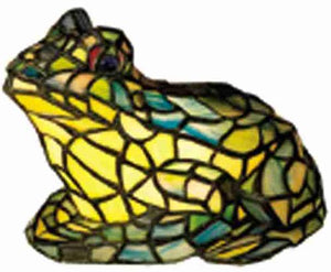 7"H Mini Tiffany Frog Accent Lamp