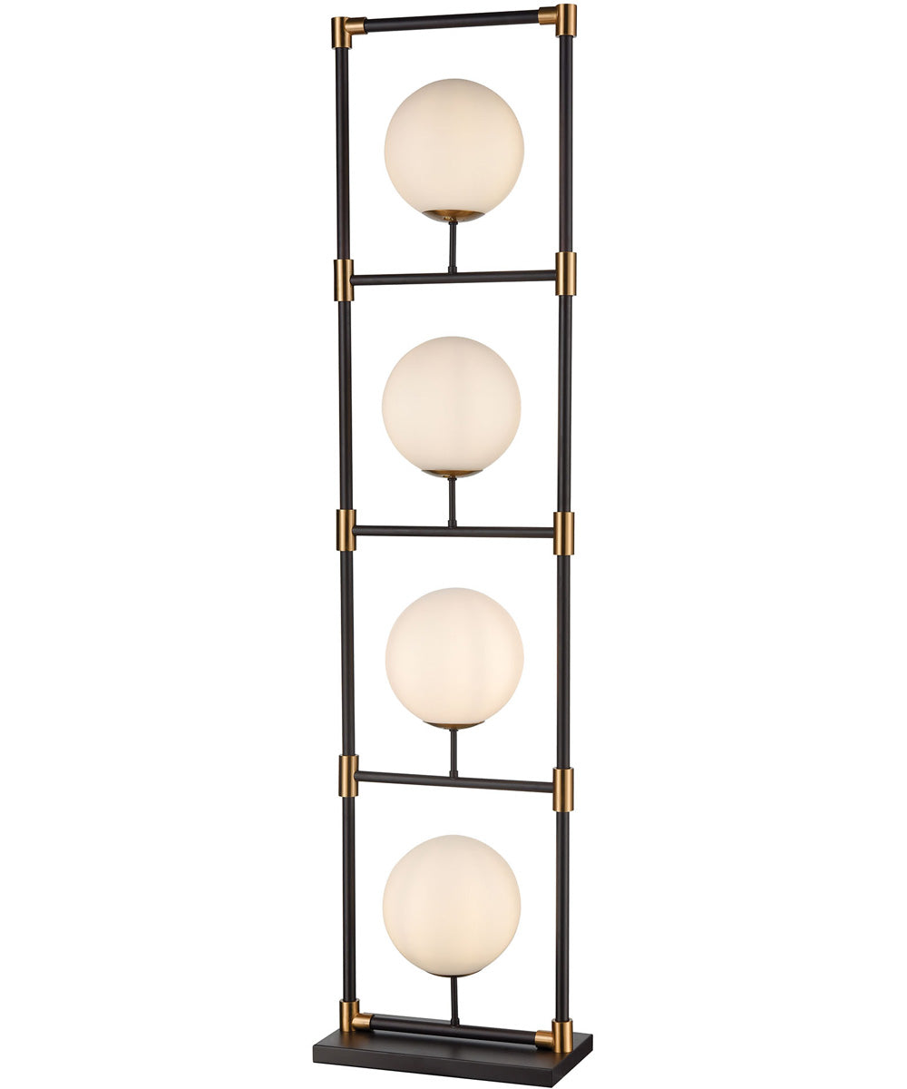 Career Ladder 4-Light Floor Lamp Matte Black/Aged Brass