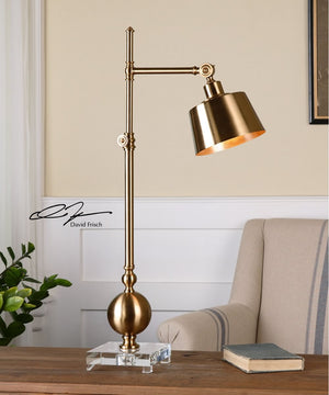 34"H Laton Brushed Brass Task Lamp