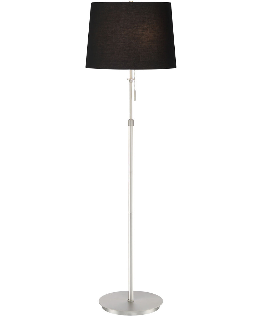 X3 3-Light  Floor Lamp Satin Nickel/Black Shade