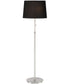 X3 3-Light  Floor Lamp Satin Nickel/Black Shade