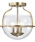 Amado 3-Light Close-to-Ceiling Vintage Brass